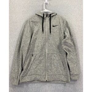 Nike Therma Dri Fit Training Full Zipper Men's Medium Gray Hoodie Sweatshirt